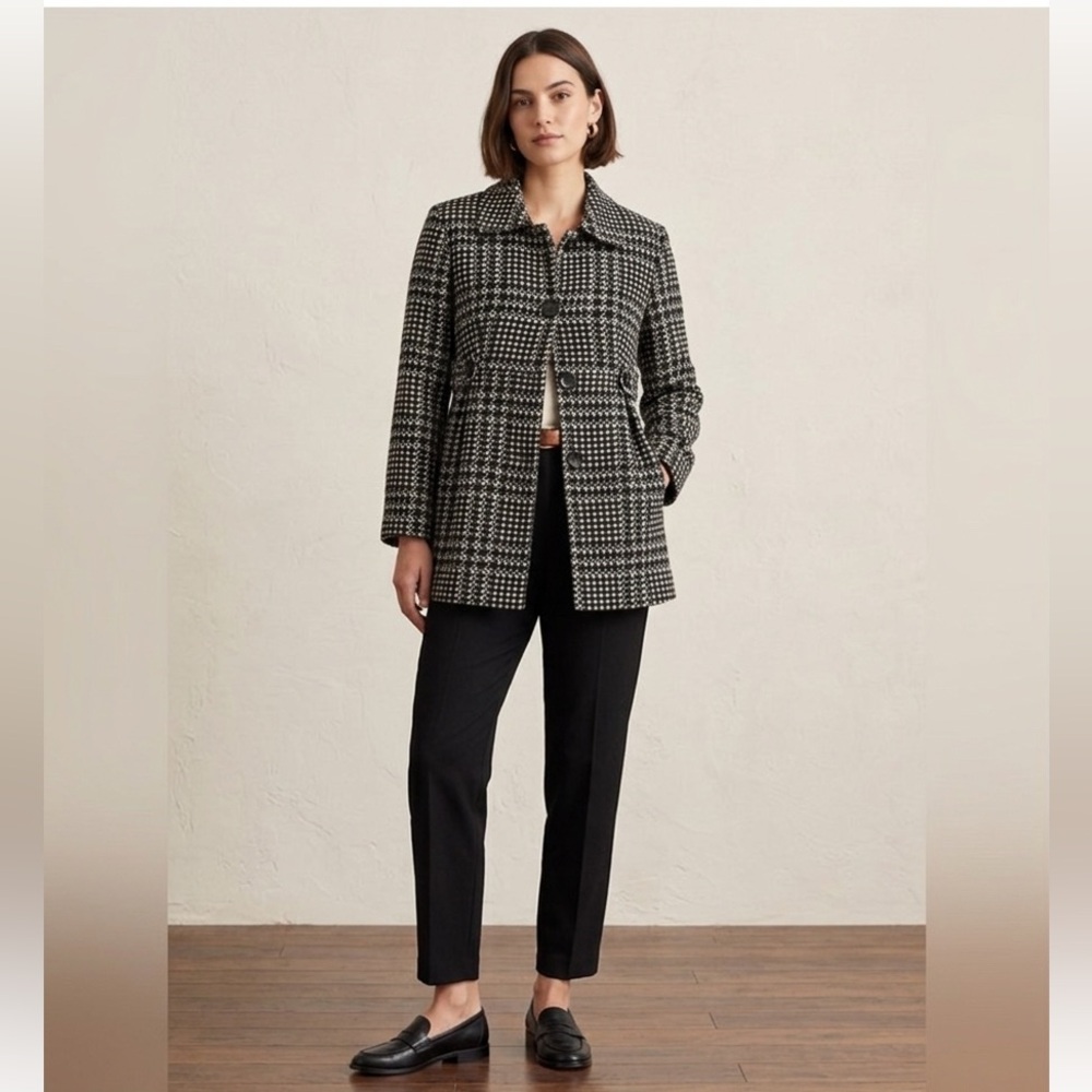 Requirements Petite Vintage Plaid Tweed Jacket